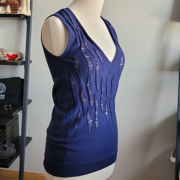 STELLA Mccartney distressed knit top distressed sleeveless sweater vest - Picture 3 of 7